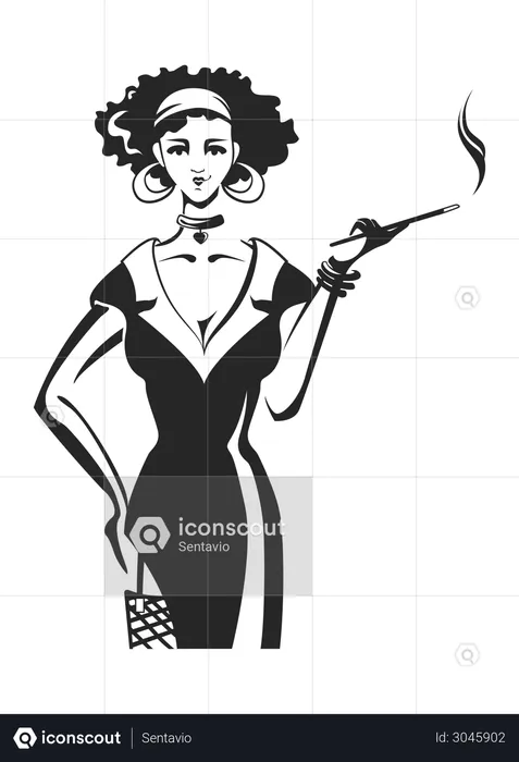 Smoking Woman  Illustration