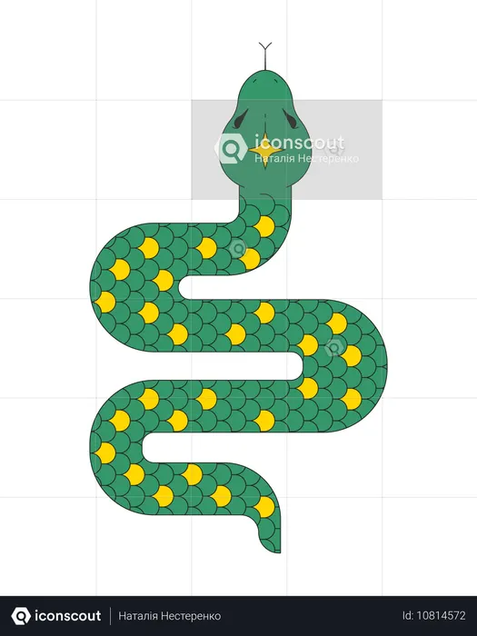 머리에 반짝이는 뱀  일러스트레이션