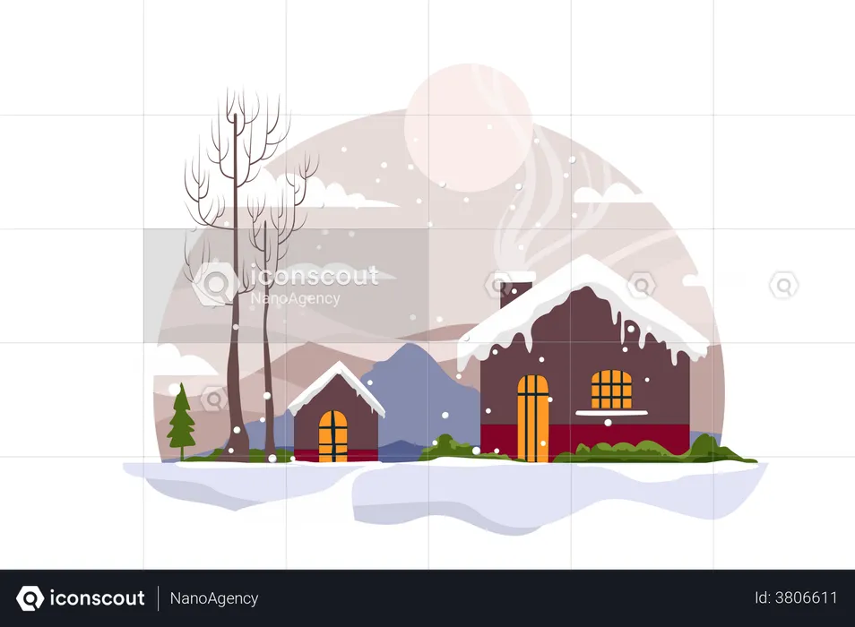 Snow House  Illustration