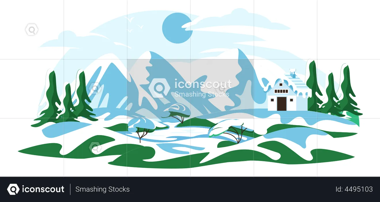 Snow Landscape  Illustration