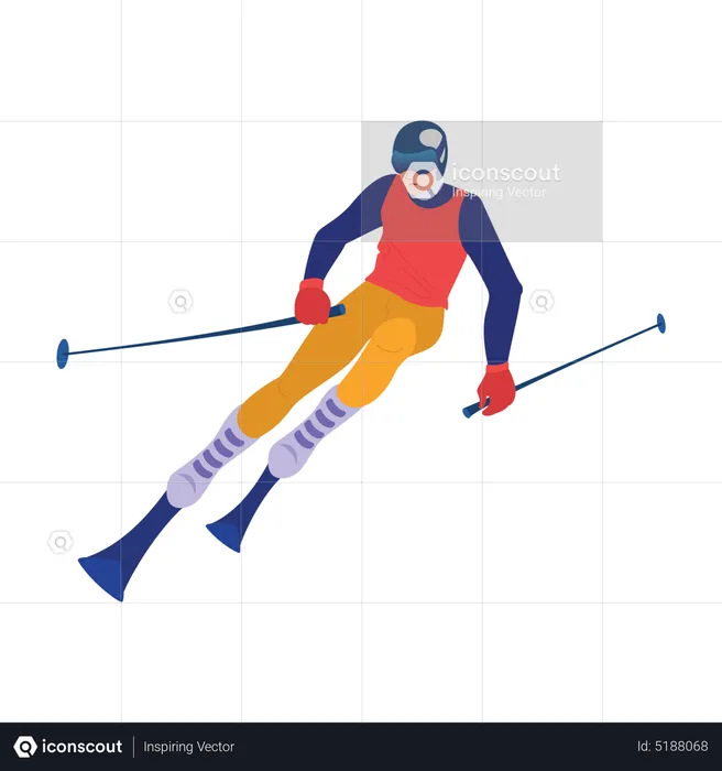 Snow skiing  Illustration