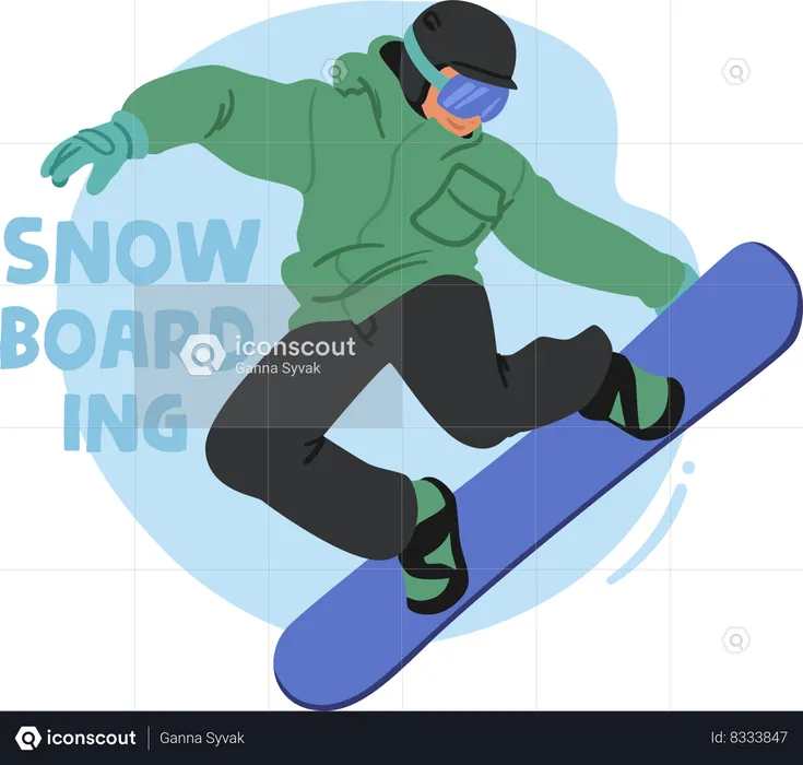 Snowboarding Exhilarating  Illustration