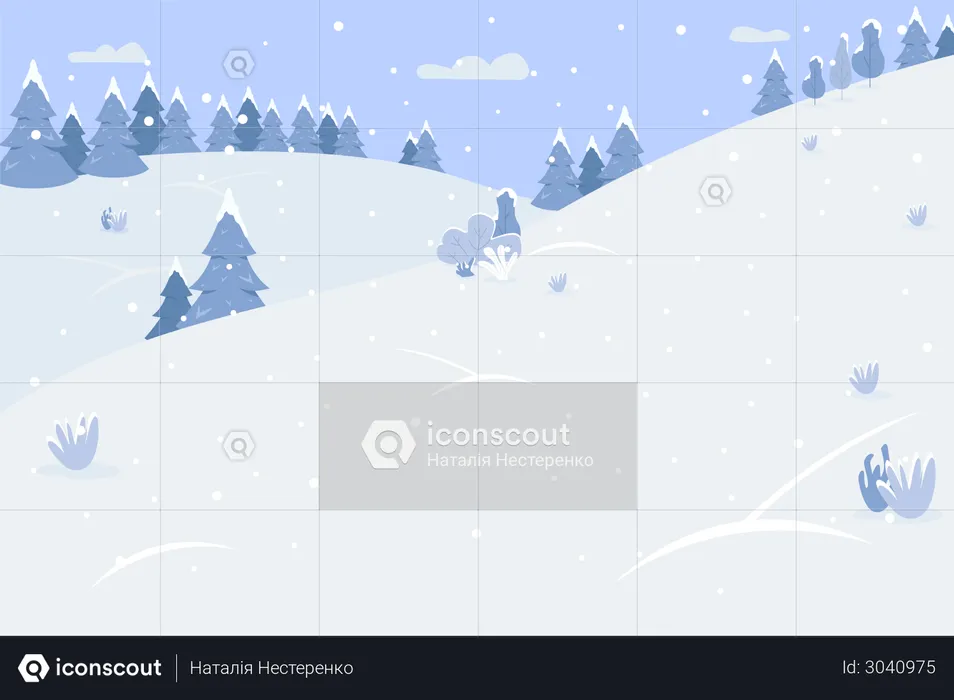 Snowy mountain  Illustration