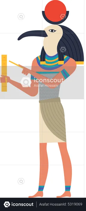 Sobek Egyptian god  Illustration