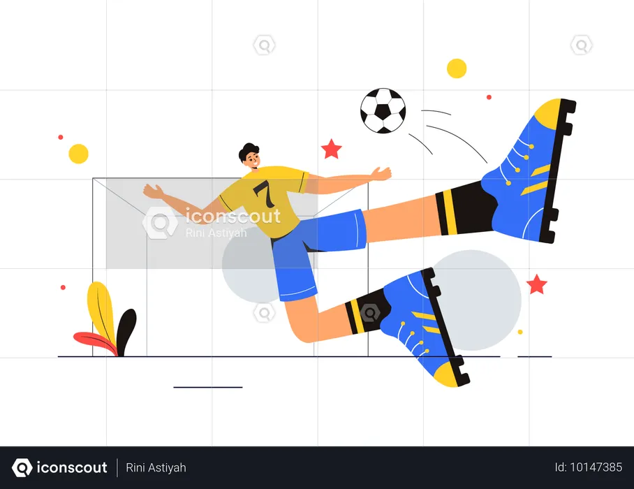 Soccer champions playing match  Illustration