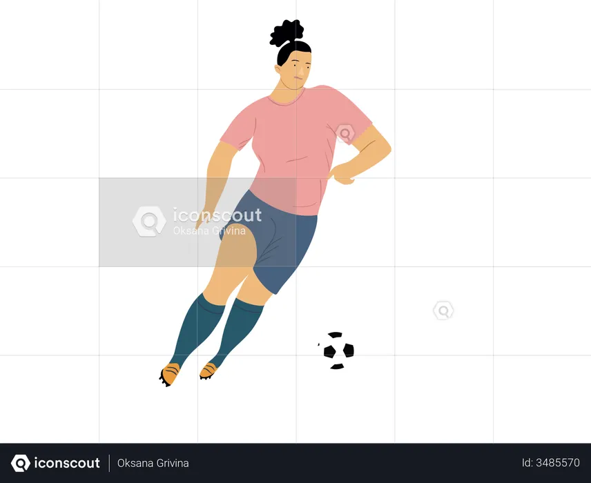 Soccer player playing in match  Illustration