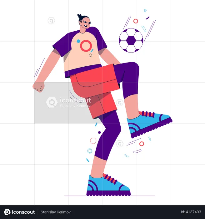 Soccer Player Training  Illustration