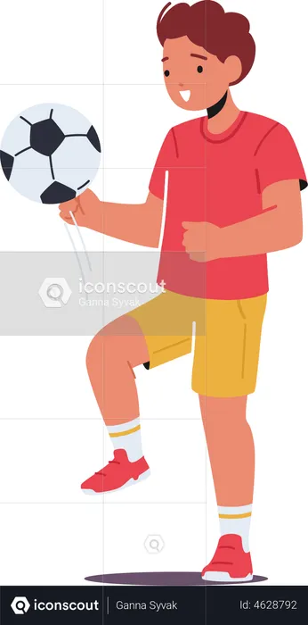 Soccer Tournament with Little Boy Presenting Stunts with Ball  Illustration