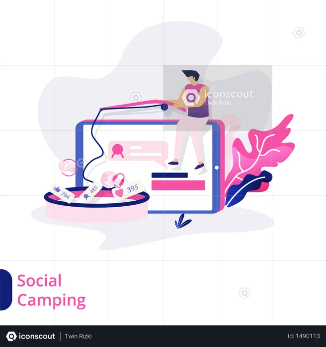 Social Camping  Illustration