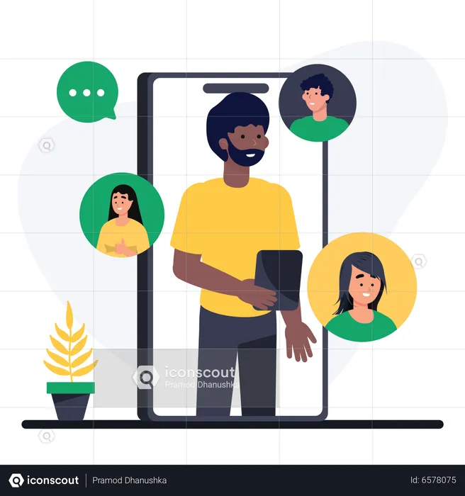 Social Connection  Illustration