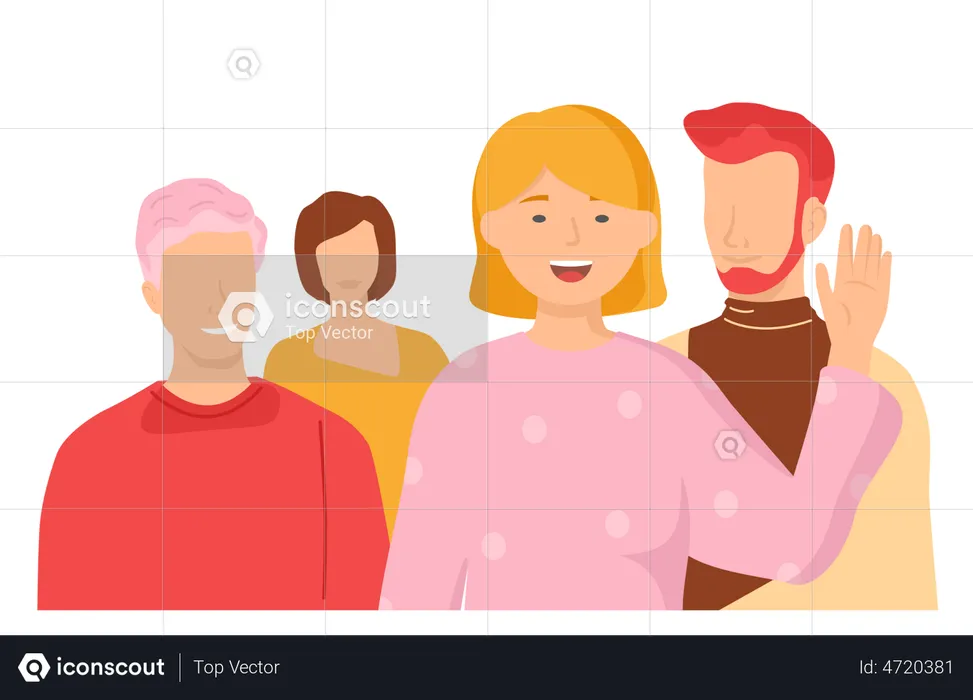 Social Diversity Friends  Illustration
