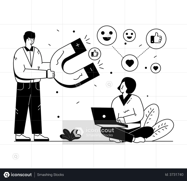 Social Engagement  Illustration
