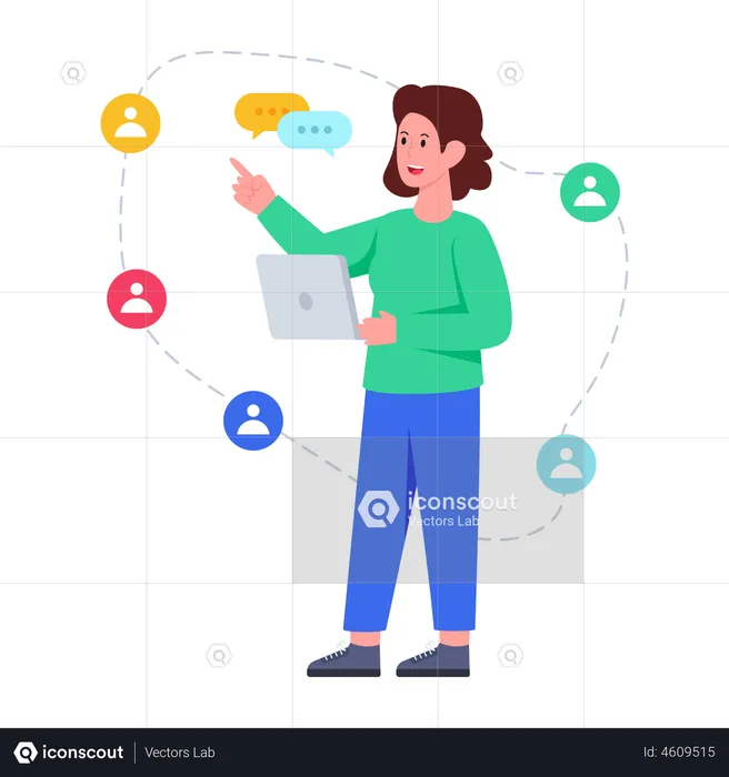 Social Group Communication  Illustration