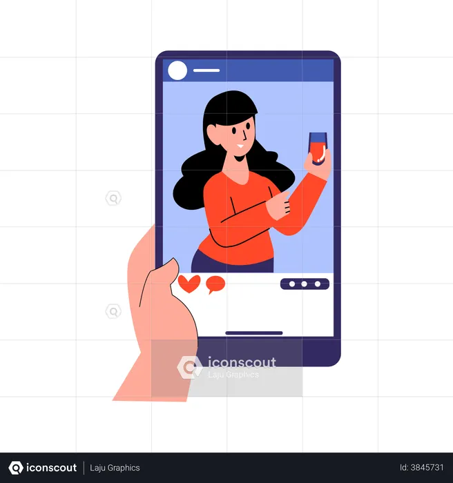 Social influencer doing product marketing  Illustration