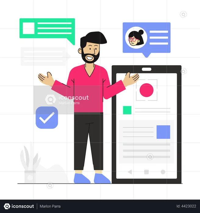 Social Media Account  Illustration