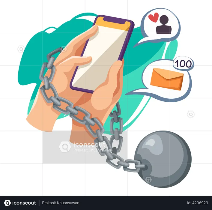 Social Media Addiction Illustration Free Download People Illustrations Iconscout 3790