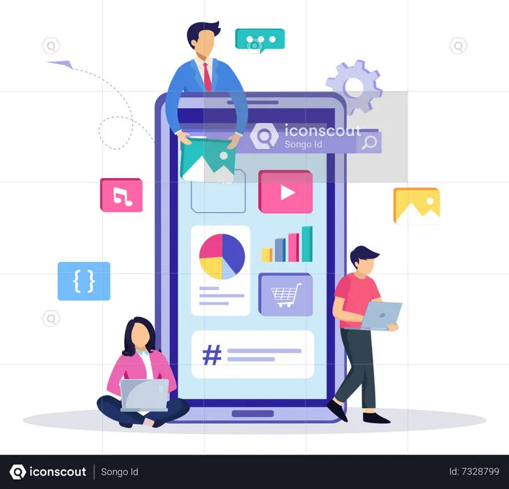 Social Media Advertising  Illustration