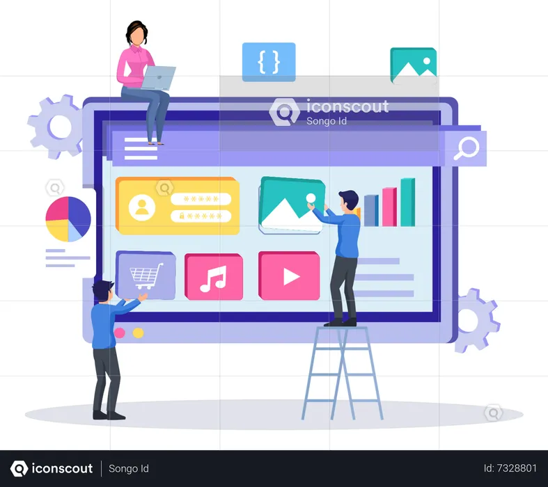 Social Media Advertising  Illustration