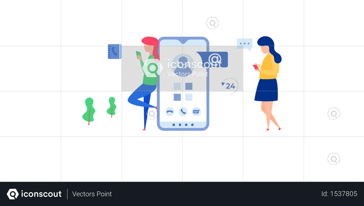 Social Media App  Illustration