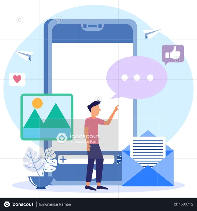 Social Media App  Illustration