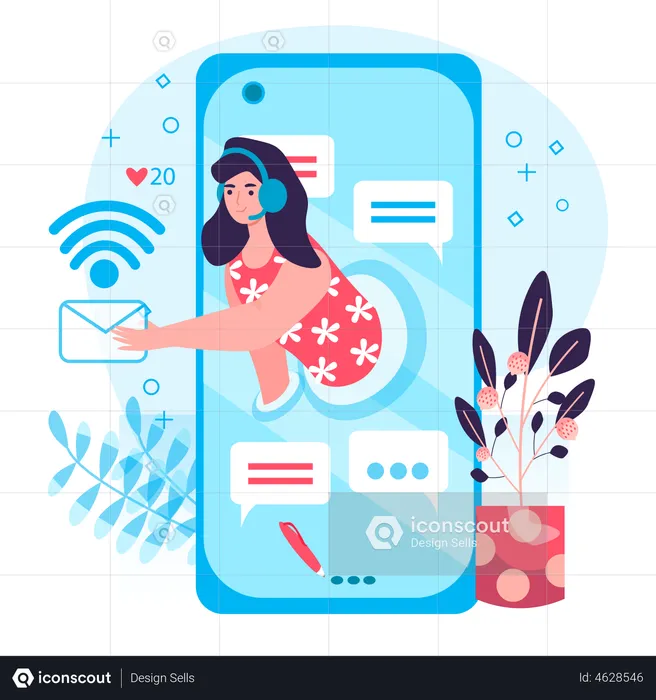 Social Media app  Illustration