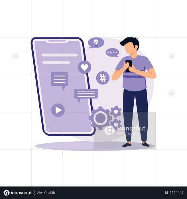 Social media app  Illustration