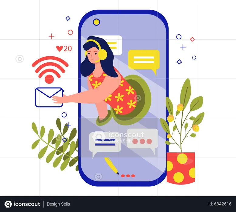 Social Media App  Illustration