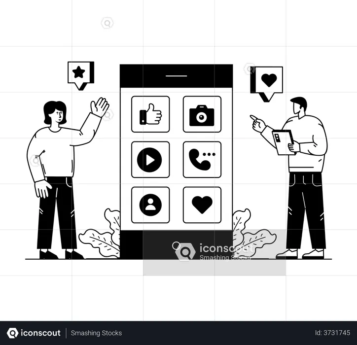 Social Media Applications  Illustration
