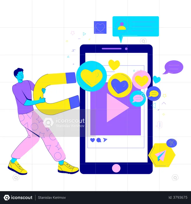 Social media attraction  Illustration