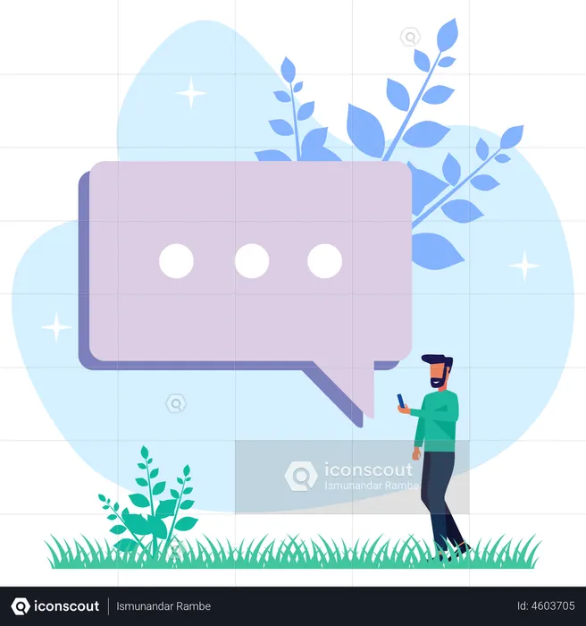 Social Media Chat  Illustration