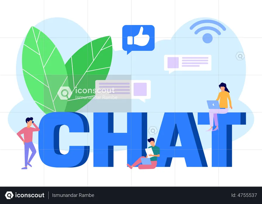 Social Media Chat  Illustration