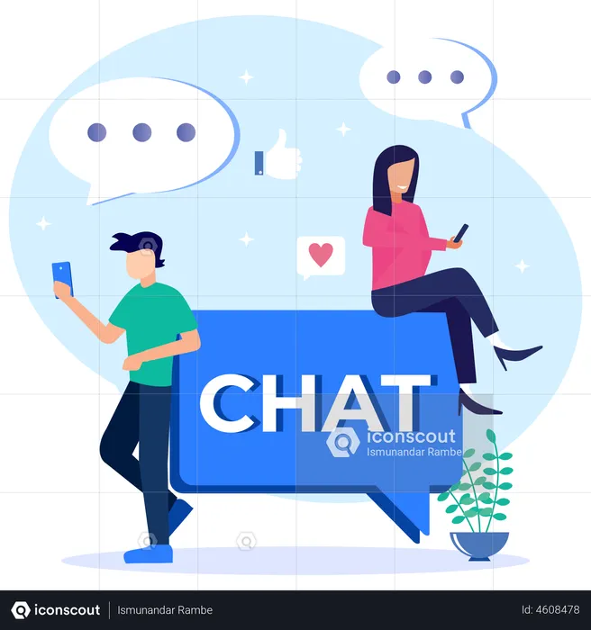 Chatten in sozialen Medien  Illustration