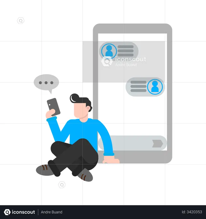 Social Media Chatting  Illustration