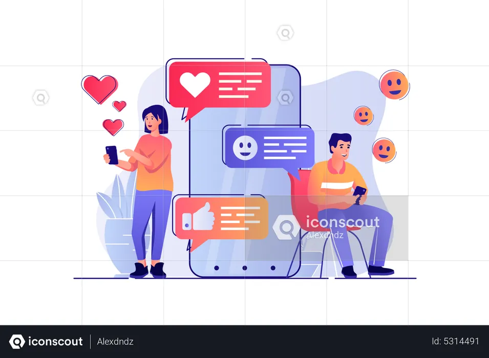 Social  media chatting  Illustration