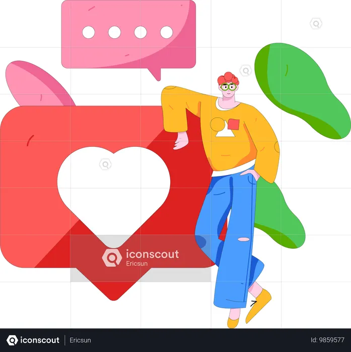 Social Media communication  Illustration