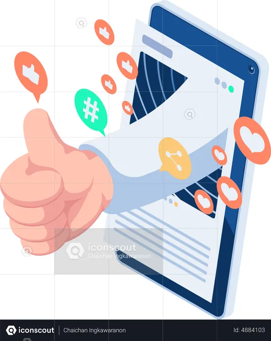 Social Media Engagement  Illustration