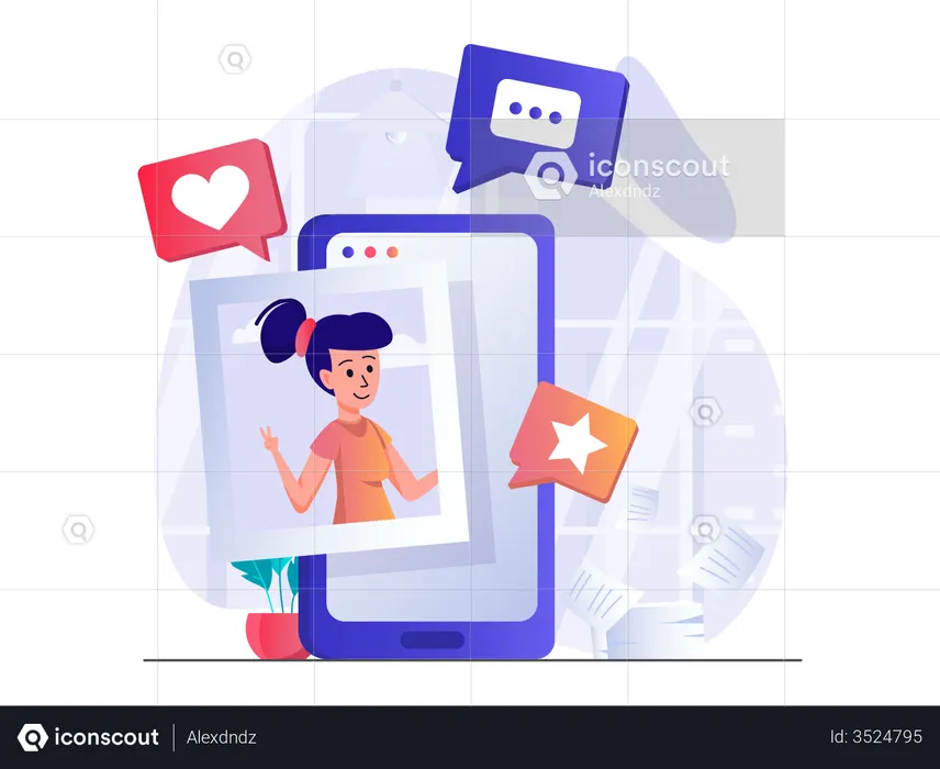 Social media influencer  Illustration