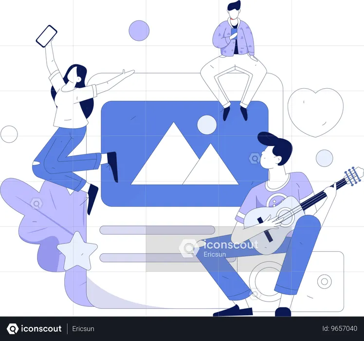 Interaktion in sozialen Medien  Illustration