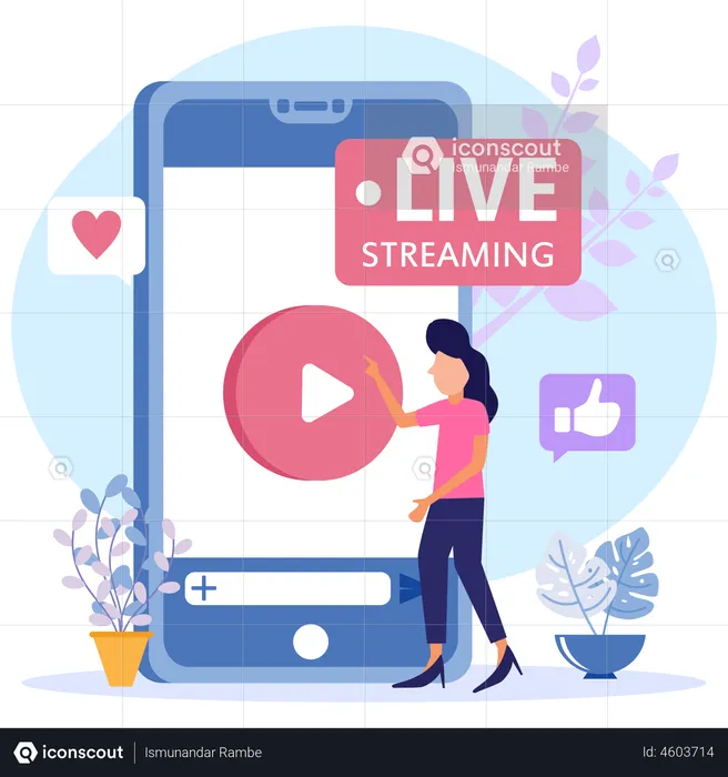 Social Media Live Streaming  Illustration
