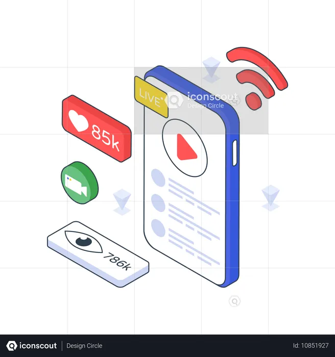 Social Media Live Streaming  Illustration