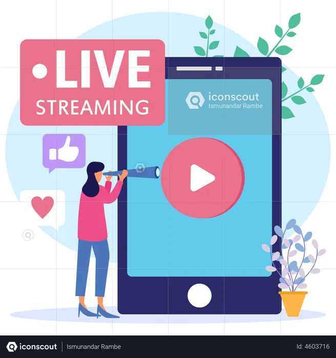 Social Media Live Streaming  Illustration