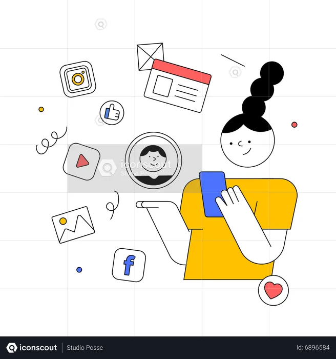 Social media manager  Illustration