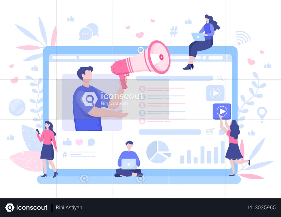 Social Media Marketing  Illustration