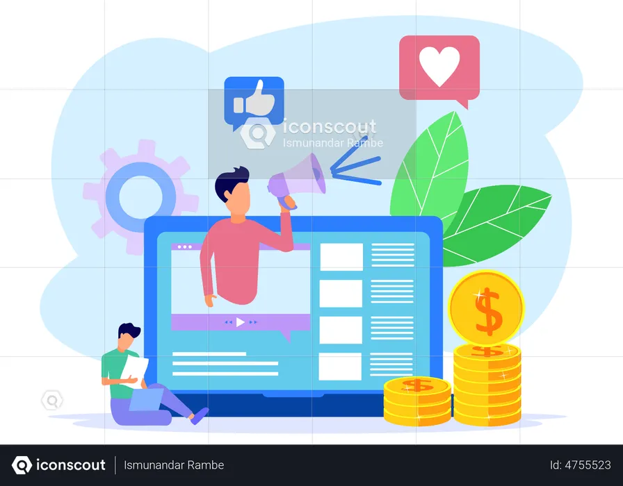 Social Media Marketing  Illustration