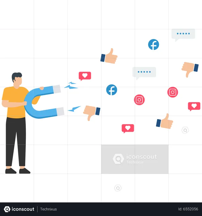 Social media marketing  Illustration