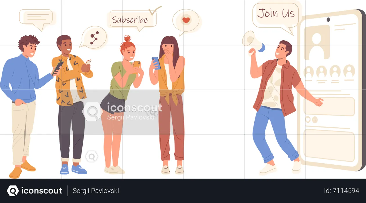 Social media marketing  Illustration