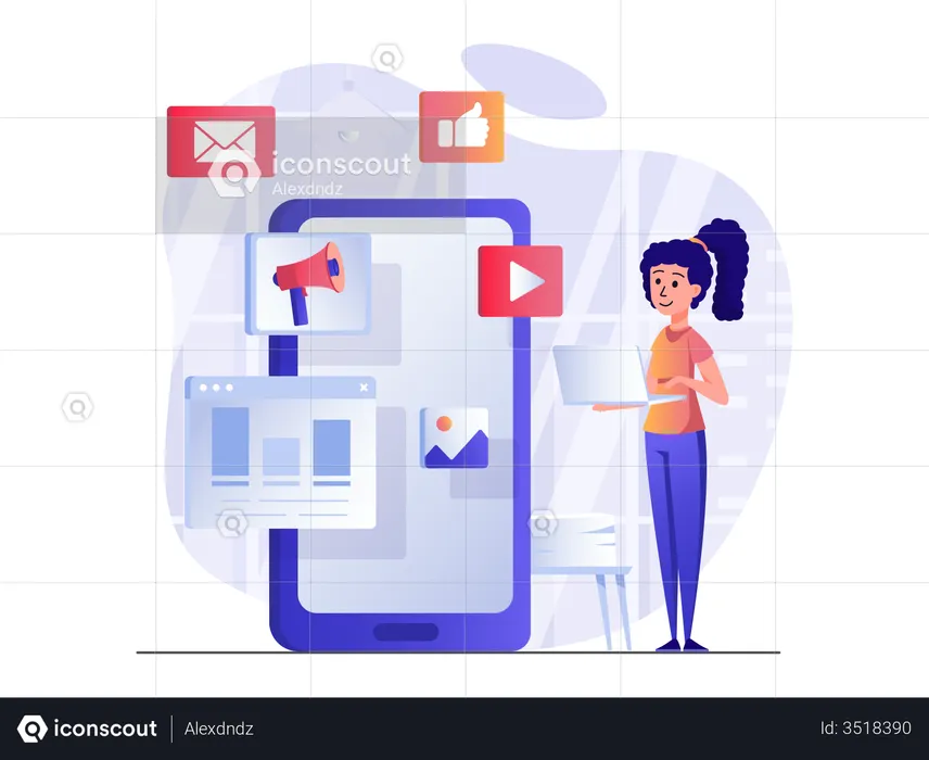 Social media marketing  Illustration