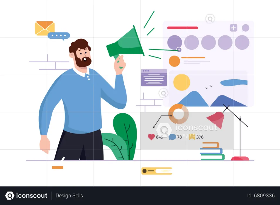 Social media marketing  Illustration