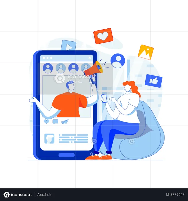 Social Media Marketing  Illustration