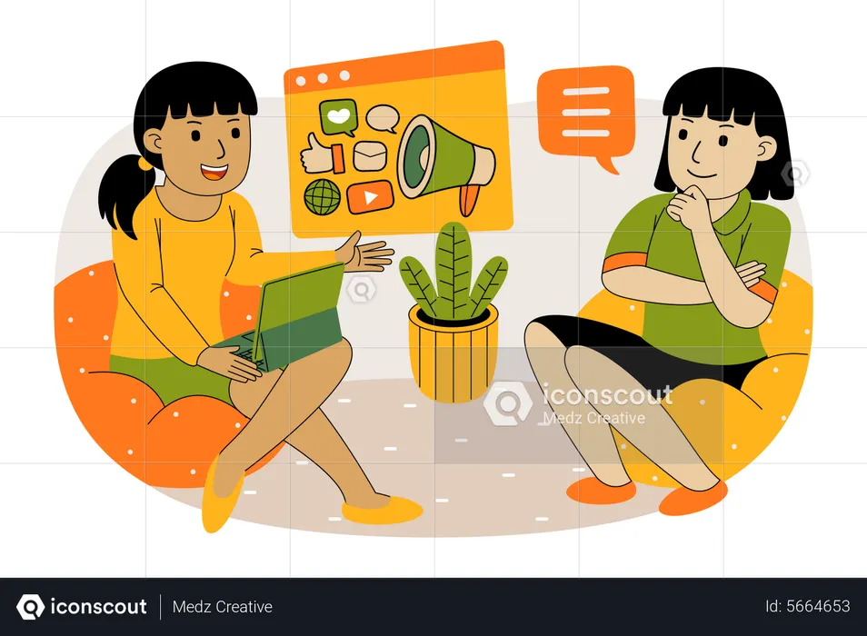 Social media marketing  Illustration